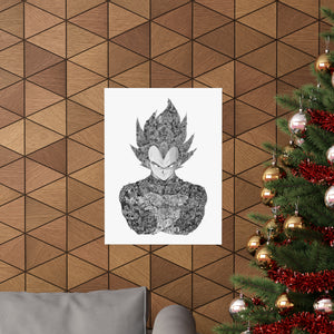 VEGETA (WITH STORY) BLACK & WHITE POSTER VEGETA (WITH STORY) BLACK & WHITE POSTER
