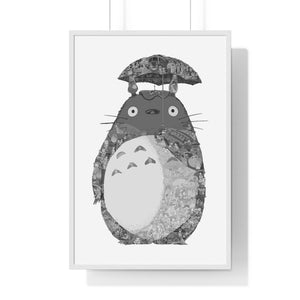 TOTORO BLACK & WHITE FRAMED POSTER TOTORO BLACK & WHITE FRAMED POSTER