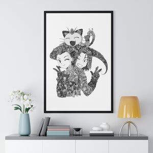 TEAM ROCKET BLACK & WHITE FRAMED POSTER TEAM ROCKET BLACK & WHITE FRAMED POSTER