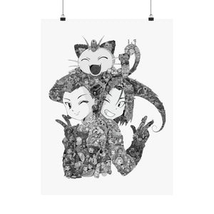 TEAM ROCKET BLACK & WHITE POSTER TEAM ROCKET BLACK & WHITE POSTER