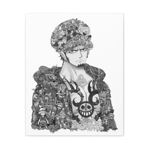 TRAFALGAR LAW BLACK & WHITE CANVAS TRAFALGAR LAW BLACK & WHITE CANVAS