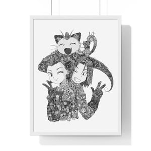 TEAM ROCKET BLACK & WHITE FRAMED POSTER TEAM ROCKET BLACK & WHITE FRAMED POSTER