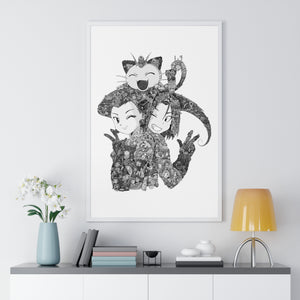 TEAM ROCKET BLACK & WHITE FRAMED POSTER TEAM ROCKET BLACK & WHITE FRAMED POSTER