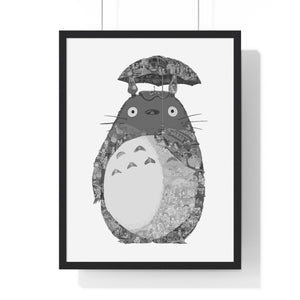 TOTORO BLACK & WHITE FRAMED POSTER TOTORO BLACK & WHITE FRAMED POSTER