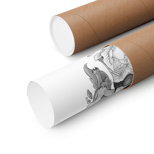 PRINCESS MONONOKE BLACK & WHITE POSTER PRINCESS MONONOKE BLACK & WHITE POSTER