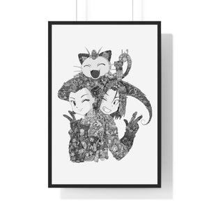 TEAM ROCKET BLACK & WHITE FRAMED POSTER TEAM ROCKET BLACK & WHITE FRAMED POSTER