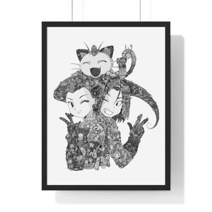 TEAM ROCKET BLACK & WHITE FRAMED POSTER TEAM ROCKET BLACK & WHITE FRAMED POSTER
