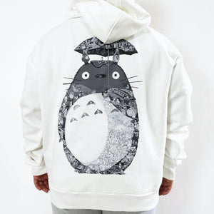 TOTORO BLACK & WHITE HOODIE (Ship from Viet Nam) TOTORO BLACK & WHITE HOODIE (Ship from Viet Nam)