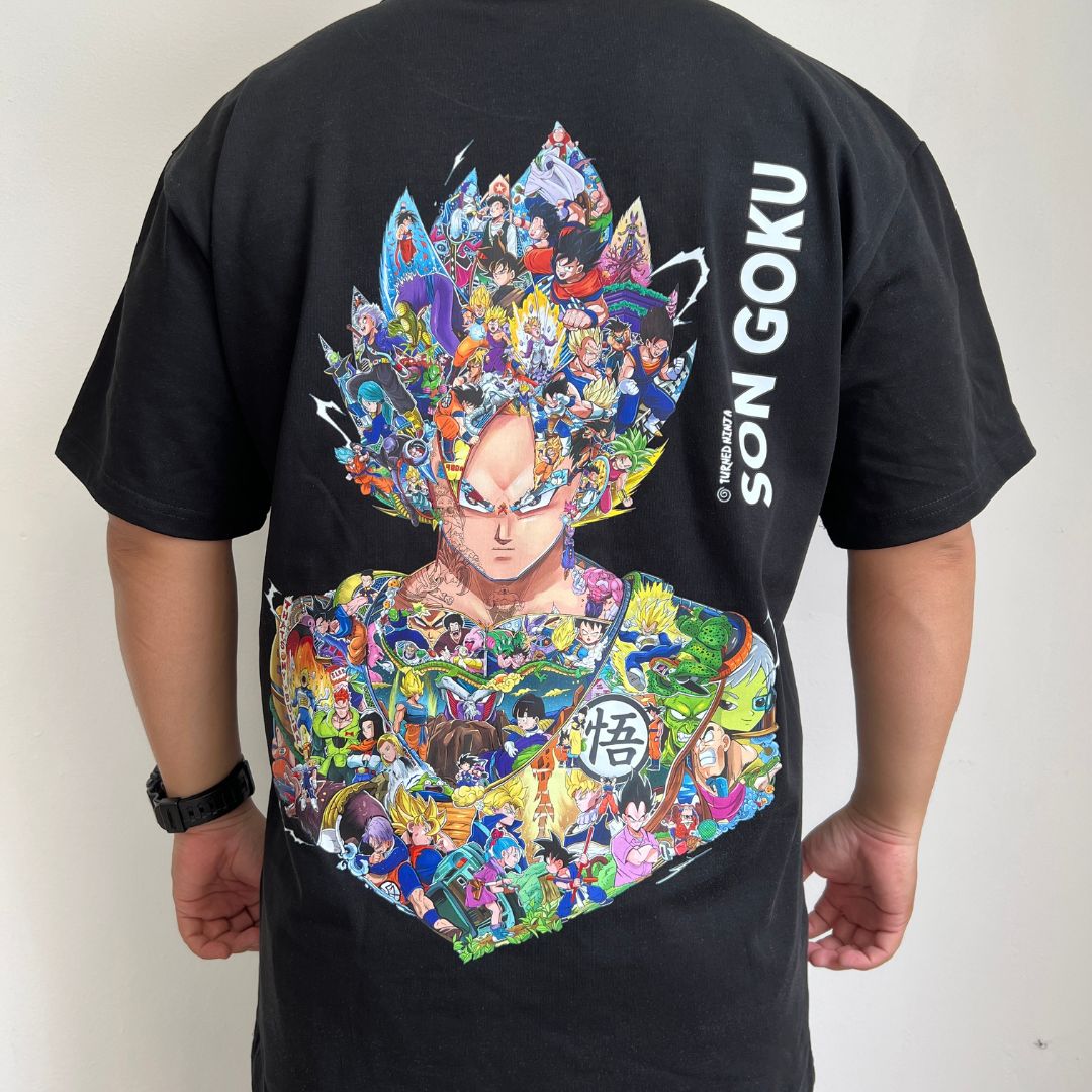 GOKU COLOR PREMIUM T-SHIRT (Art on back - Ship from Viet Nam)