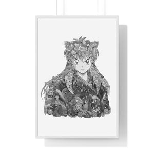 INUYASHA BLACK & WHITE FRAMED POSTER INUYASHA BLACK & WHITE FRAMED POSTER