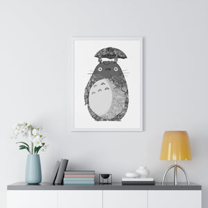 TOTORO BLACK & WHITE FRAMED POSTER TOTORO BLACK & WHITE FRAMED POSTER