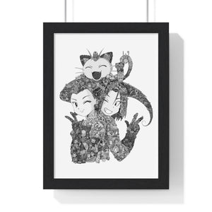 TEAM ROCKET BLACK & WHITE FRAMED POSTER TEAM ROCKET BLACK & WHITE FRAMED POSTER
