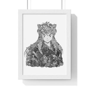 INUYASHA BLACK & WHITE FRAMED POSTER INUYASHA BLACK & WHITE FRAMED POSTER