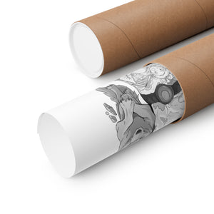 PRINCESS MONONOKE BLACK & WHITE POSTER PRINCESS MONONOKE BLACK & WHITE POSTER