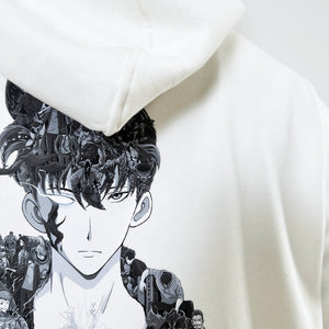 SUNG JINWOO BLACK & WHITE HOODIE (Ship from Viet Nam) SUNG JINWOO BLACK & WHITE HOODIE (Ship from Viet Nam)