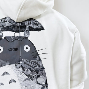 TOTORO BLACK & WHITE HOODIE (Ship from Viet Nam) TOTORO BLACK & WHITE HOODIE (Ship from Viet Nam)