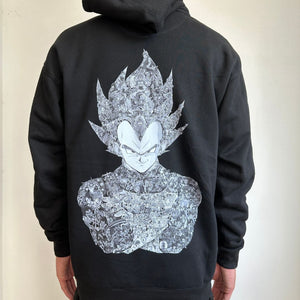 VEGETA WITH STORY BLACK & WHITE HOODIE (Ship from Viet Nam) VEGETA WITH STORY BLACK & WHITE HOODIE (Ship from Viet Nam)
