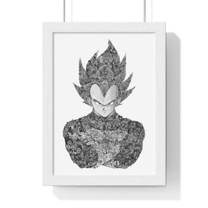 VEGETA (WITH STORY) BLACK & WHITE FRAMED POSTER VEGETA (WITH STORY) BLACK & WHITE FRAMED POSTER