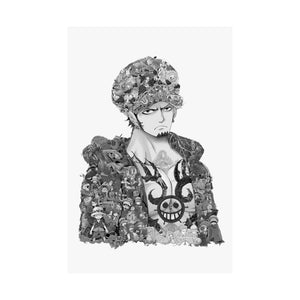 TRAFALGAR LAW BLACK & WHITE POSTER TRAFALGAR LAW BLACK & WHITE POSTER