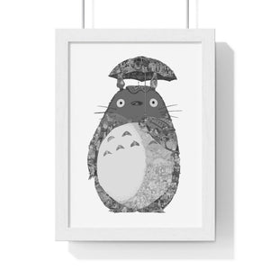 TOTORO BLACK & WHITE FRAMED POSTER TOTORO BLACK & WHITE FRAMED POSTER
