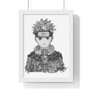 KID NARUTO BLACK & WHITE FRAMED POSTER KID NARUTO BLACK & WHITE FRAMED POSTER
