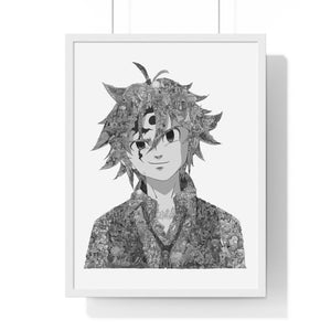 MELIODAS BLACK & WHITE FRAMED POSTER MELIODAS BLACK & WHITE FRAMED POSTER