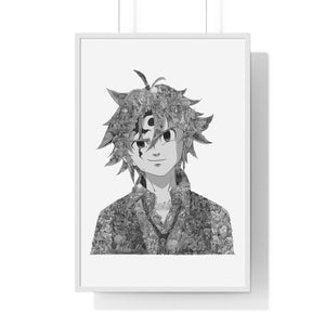 MELIODAS BLACK & WHITE FRAMED POSTER MELIODAS BLACK & WHITE FRAMED POSTER