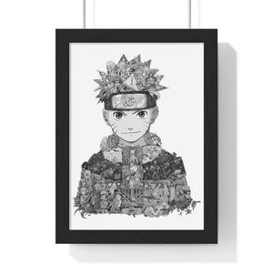 KID NARUTO BLACK & WHITE FRAMED POSTER KID NARUTO BLACK & WHITE FRAMED POSTER