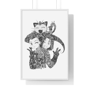 TEAM ROCKET BLACK & WHITE FRAMED POSTER TEAM ROCKET BLACK & WHITE FRAMED POSTER