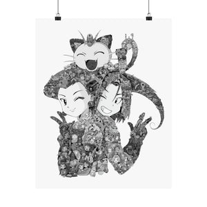 TEAM ROCKET BLACK & WHITE POSTER TEAM ROCKET BLACK & WHITE POSTER