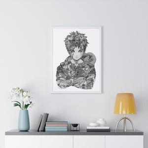 GAARA BLACK & WHITE FRAMED POSTER GAARA BLACK & WHITE FRAMED POSTER