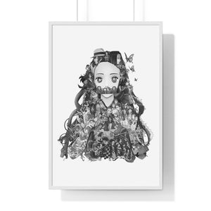 NEZUKO BLACK & WHITE FRAMED POSTER NEZUKO BLACK & WHITE FRAMED POSTER