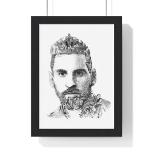 MESSI BLACK & WHITE FRAMED POSTER MESSI BLACK & WHITE FRAMED POSTER