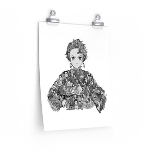 TANJIRO BLACK & WHITE POSTER TANJIRO BLACK & WHITE POSTER