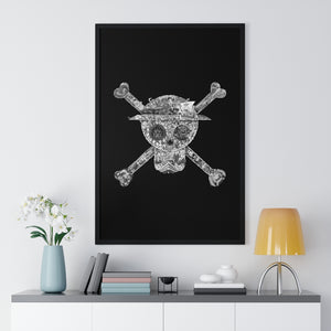 MUGIWARA JOLLY ROGER BLACK & WHITE FRAMED POSTER MUGIWARA JOLLY ROGER BLACK & WHITE FRAMED POSTER