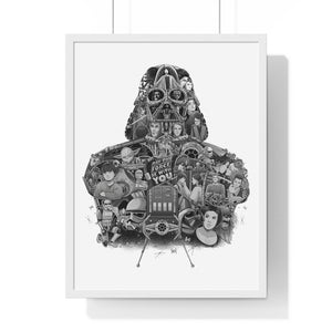 DARTH VADER BLACK & WHITE FRAMED POSTER DARTH VADER BLACK & WHITE FRAMED POSTER