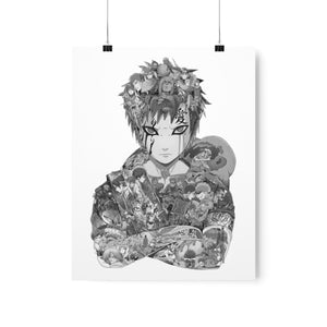 GAARA BLACK & WHITE POSTER GAARA BLACK & WHITE POSTER