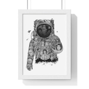 ASTRONAUT BLACK & WHITE FRAMED POSTER ASTRONAUT BLACK & WHITE FRAMED POSTER