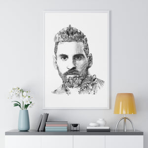 MESSI BLACK & WHITE FRAMED POSTER MESSI BLACK & WHITE FRAMED POSTER