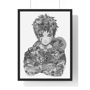 GAARA BLACK & WHITE FRAMED POSTER GAARA BLACK & WHITE FRAMED POSTER