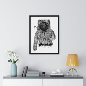 ASTRONAUT BLACK & WHITE FRAMED POSTER ASTRONAUT BLACK & WHITE FRAMED POSTER