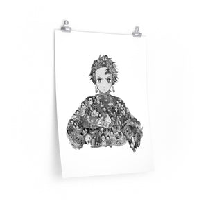 TANJIRO BLACK & WHITE POSTER TANJIRO BLACK & WHITE POSTER