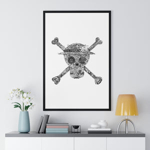 MUGIWARA JOLLY ROGER BLACK & WHITE FRAMED POSTER (WHITE BG) MUGIWARA JOLLY ROGER BLACK & WHITE FRAMED POSTER (WHITE BG)
