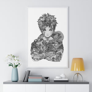 GAARA BLACK & WHITE FRAMED POSTER GAARA BLACK & WHITE FRAMED POSTER