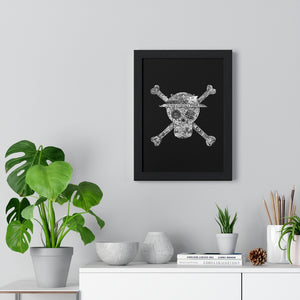 MUGIWARA JOLLY ROGER BLACK & WHITE FRAMED POSTER MUGIWARA JOLLY ROGER BLACK & WHITE FRAMED POSTER