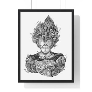 VEGETA BLACK & WHITE FRAMED POSTER VEGETA BLACK & WHITE FRAMED POSTER