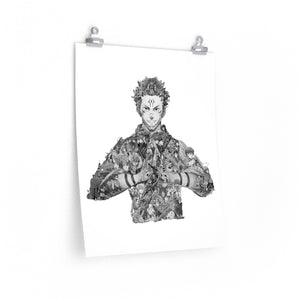 SUKUNA BLACK & WHITE POSTER SUKUNA BLACK & WHITE POSTER