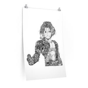 EDWARD ELRIC BLACK & WHITE POSTER EDWARD ELRIC BLACK & WHITE POSTER