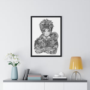 GAARA BLACK & WHITE FRAMED POSTER GAARA BLACK & WHITE FRAMED POSTER
