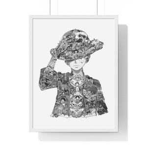 LUFFY BLACK & WHITE FRAMED POSTER LUFFY BLACK & WHITE FRAMED POSTER
